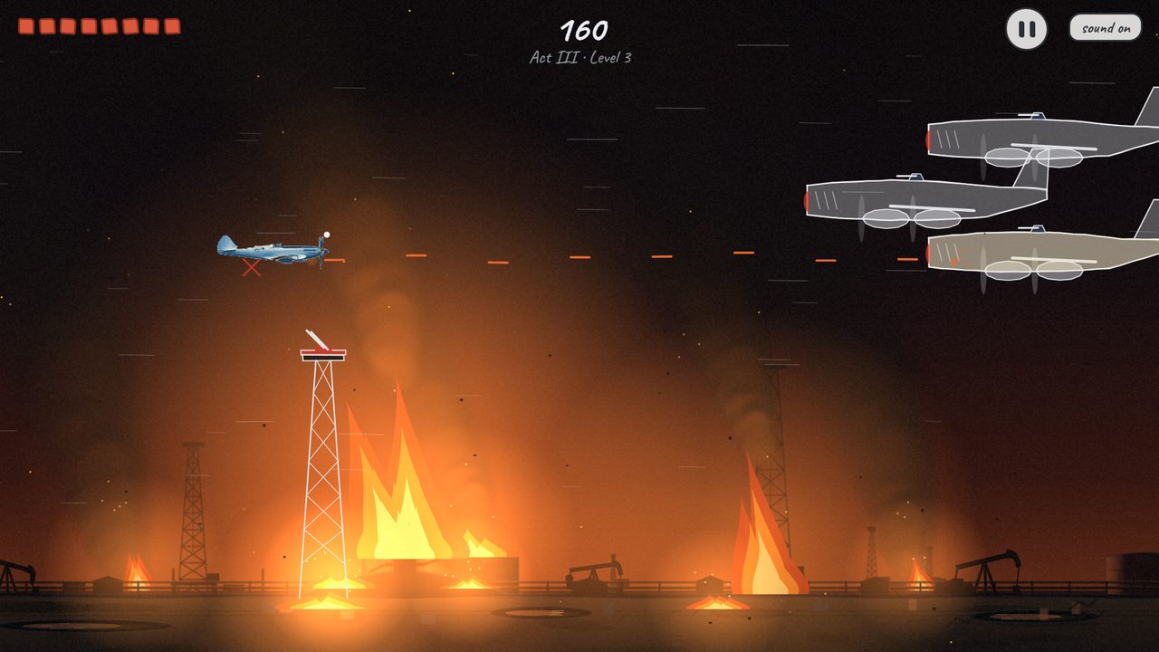 Fires and derricks of an oil field at night